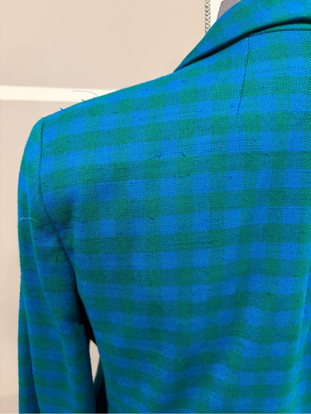 J. Crew Parke Colorful Blue Gingham Plaid Single-Button Blazer - Picture 6 of 8